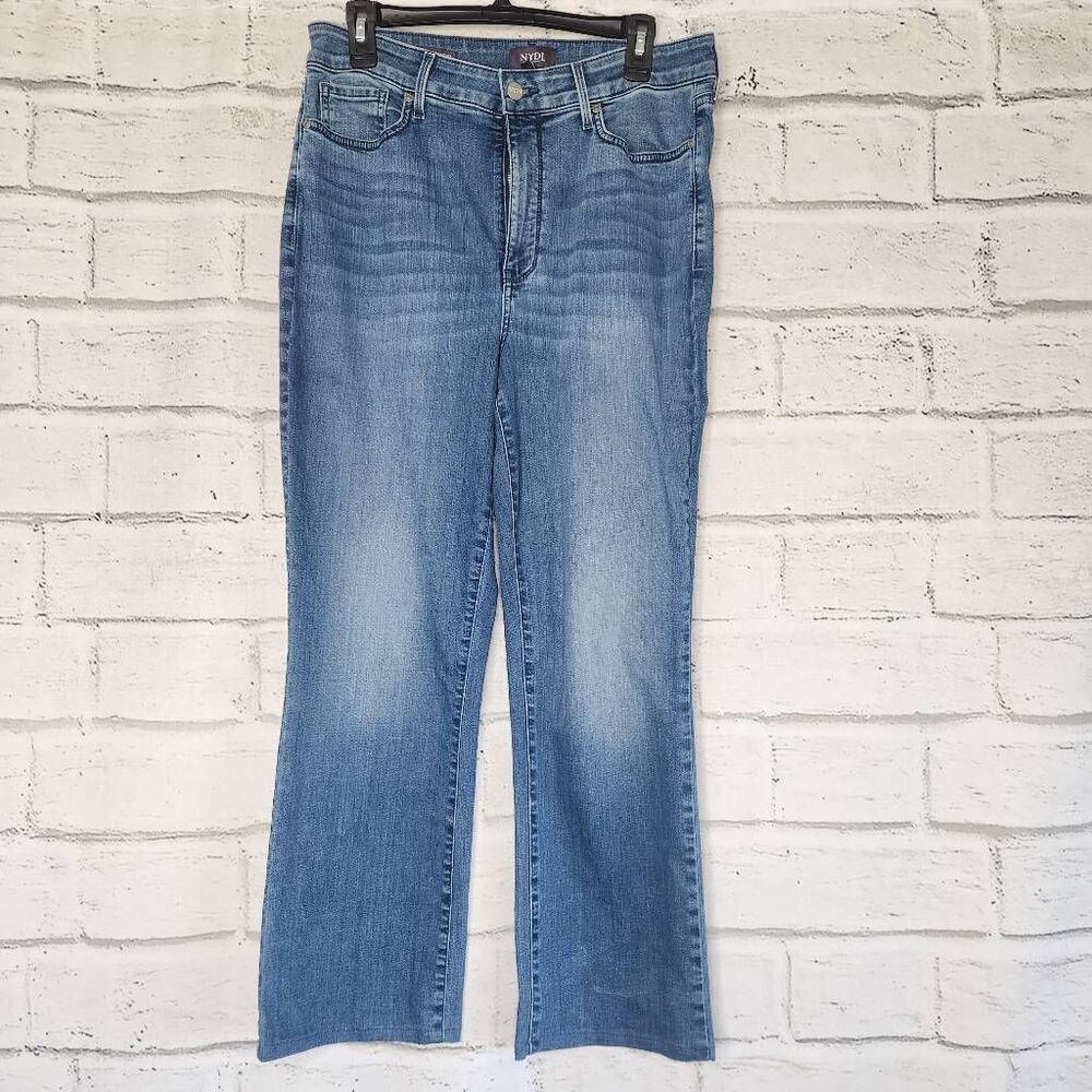 NYDJ Womens Blue Denim Lift X Tuck Marilyn Straight Jeans Medium Wash Size 12